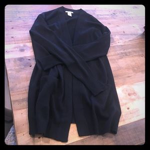 HM Long Black Boyfriend Cardigan Sweater, Small